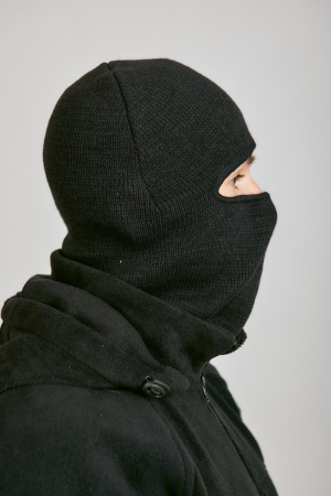 Маска Лыжник (1 отверстие), черный, пан, шерсть - интернет магазин Полигон