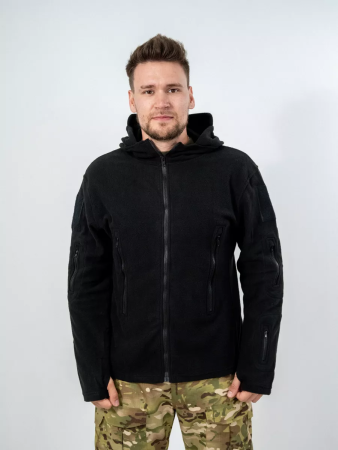 Куртка Флисовая Тактическая, Цвет Черный - интернет магазин Полигон