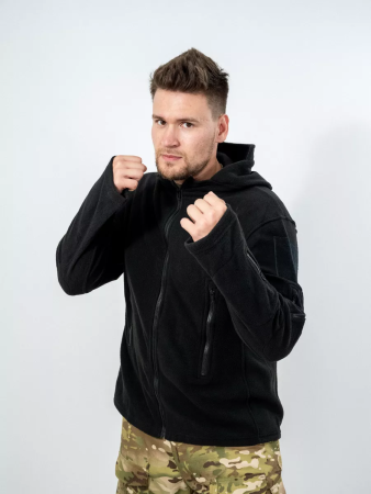 Куртка Флисовая Тактическая, Цвет Черный - интернет магазин Полигон