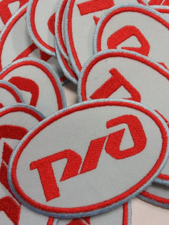 Шеврон вышитый РЖД, голубой - интернет магазин Полигон