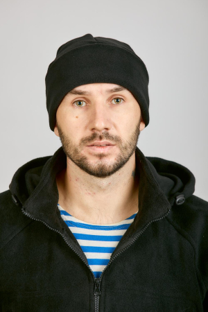 Шапка двухслойная, черный, флис - интернет магазин Полигон