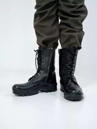 Берцы НАВИГАТОР, Бутекс черный, натуральный мех зима - интернет магазин Полигон