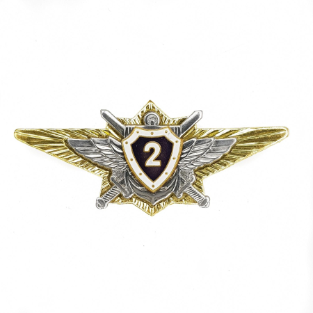 Значок Офицер ВС РФ 2 класс, серебристый, золотой, металл - интернет магазин Полигон