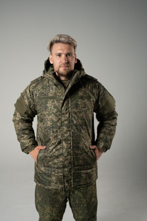 Куртка зимняя Полевая, ткань рип-стоп, цвет Зеленая цифра - интернет магазин Полигон